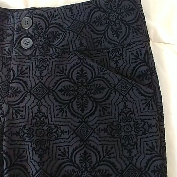 Rampage Boho Black Burnout Velvet Flare Trousers - Picture 7 of 7